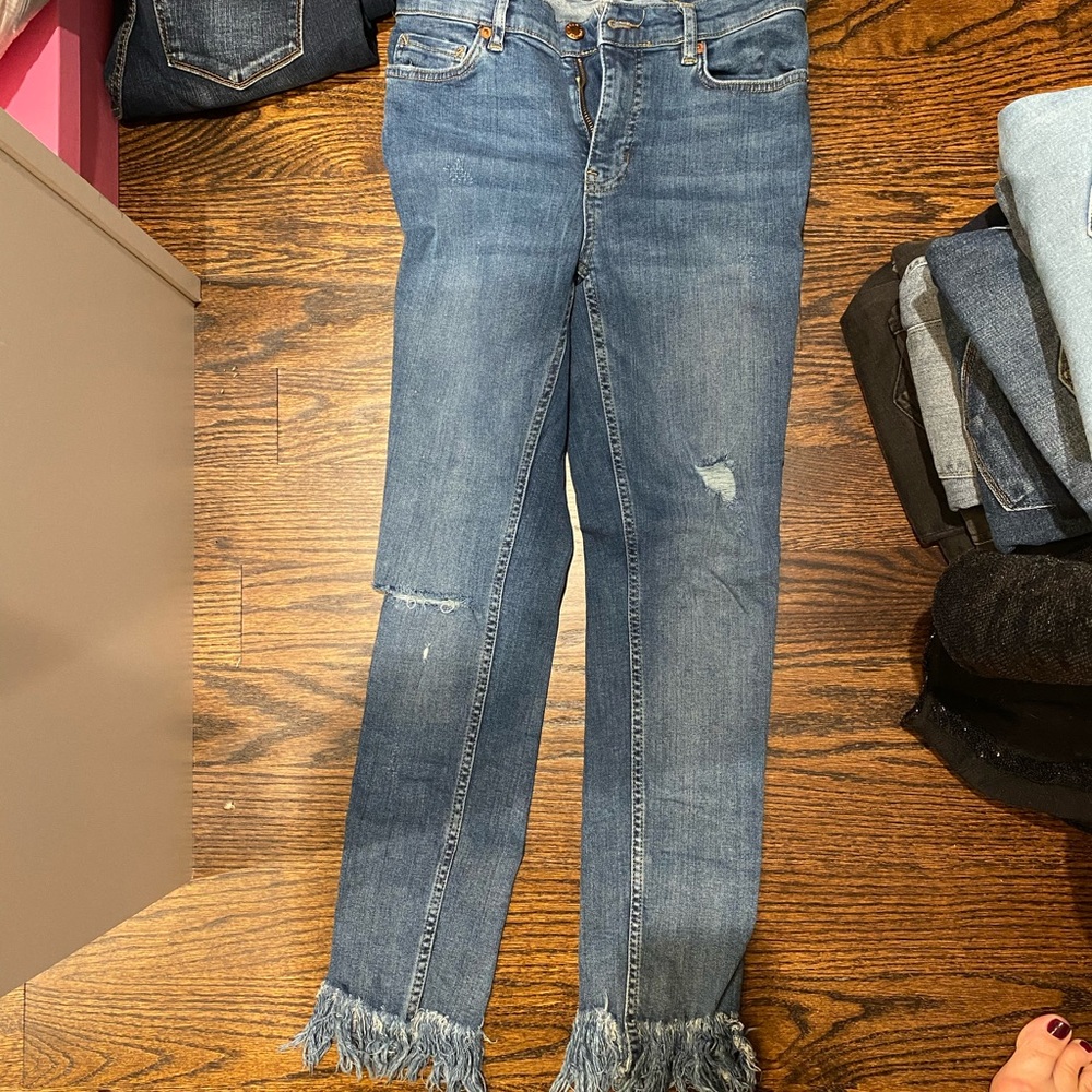 Free people frayed bottom jeans